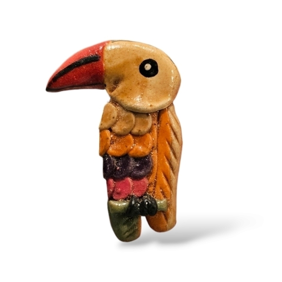 Vintage Handmade Toucan Brooch Pin - Picture 1 of 7